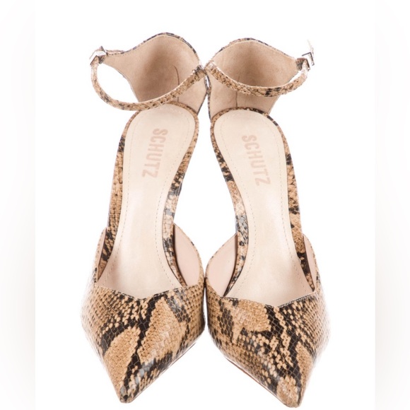 Schutz Snakeskin Leather Pumps - Picture 3 of 5